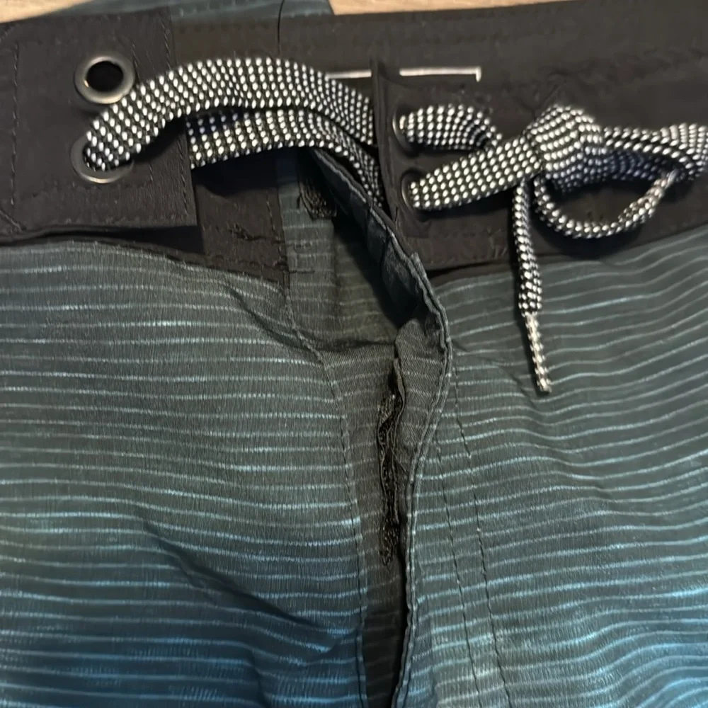 Ocean currents Men's Blue‎ and Black Swim Shorts size 36 no netting swim trunks